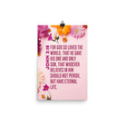 John 3:16 Bible Verse, For God So Loved Premium Luster Photo Paper Poster Wall Art 12″×18″