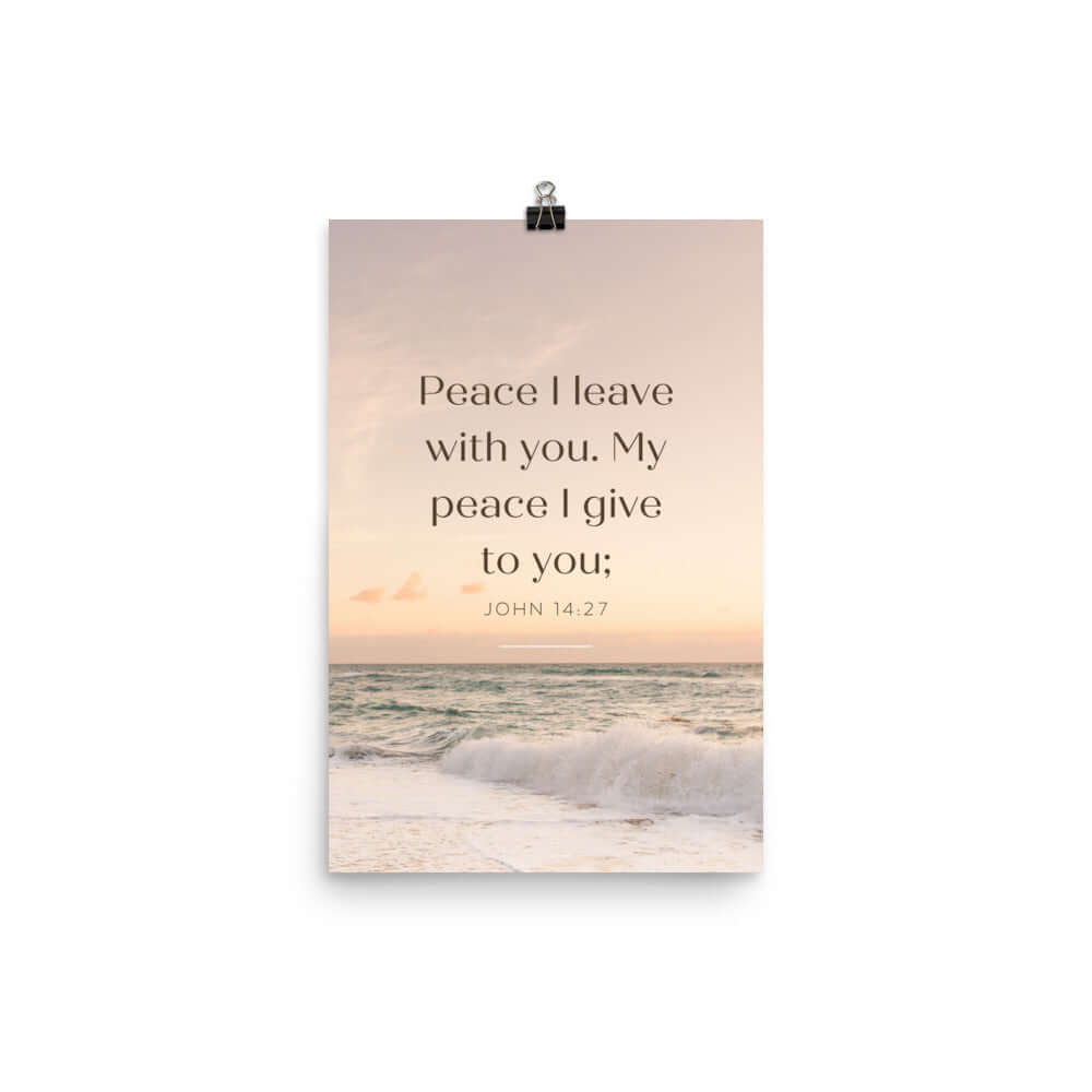 John 14:27 Bible Verse, not as the Premium Luster Photo Paper Poster Wall Art 12″×18″