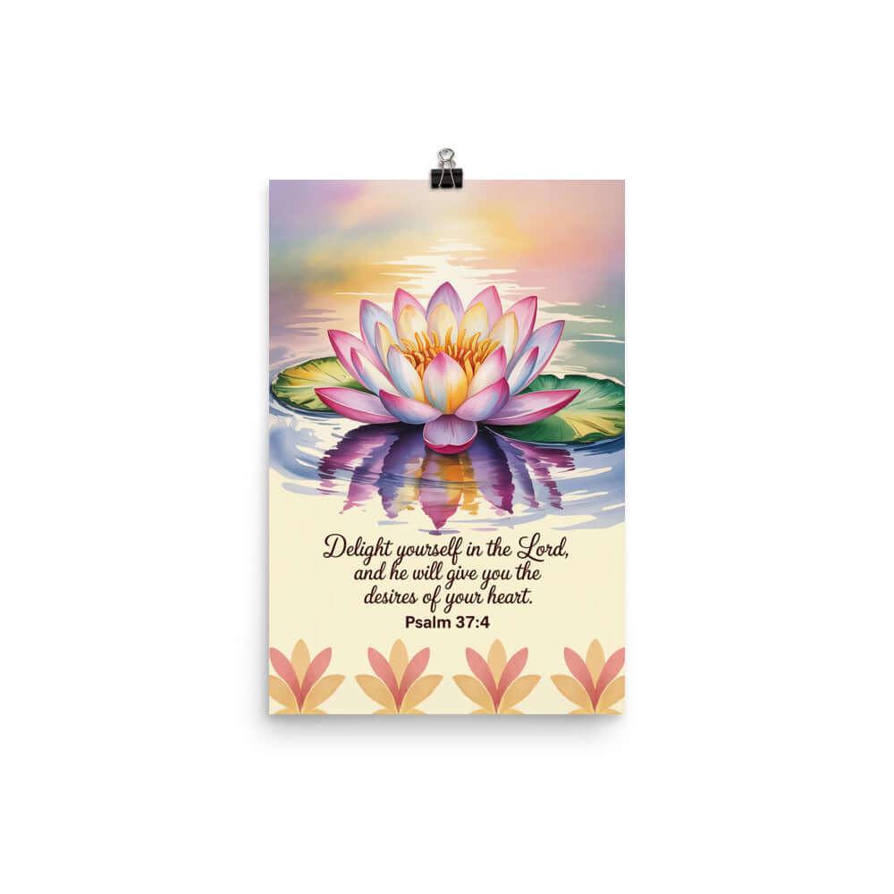 Psalm 37:4 Bible Verse, the Lord Premium Luster Photo Paper Poster 12″×18″