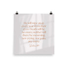 Revelation 21:4 Bible Verse, He will wipe Premium Luster Photo Paper Poster Wall Art 16″×16″