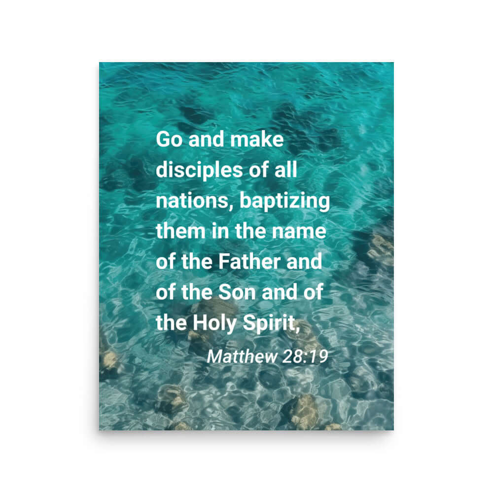Matthew 28:19 Bible Verse, Make Disciples Premium Luster Photo Paper Poster Wall Art