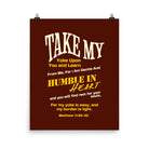 Matthew 11:29-30 Bible Verse, learn from me Premium Luster Photo Paper Poster Wall Art 16″×20″