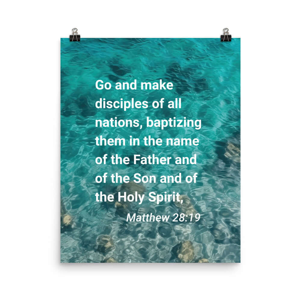 Matthew 28:19 Bible Verse, Make Disciples Premium Luster Photo Paper Poster Wall Art 16″×20″