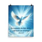 John 14:26 Bible Verse, Holy Spirit Dove Premium Luster Photo Paper Poster Wall Art 16″×20″