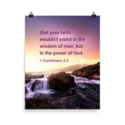 1 Corinthians 2:5 Bible Verse, power of God Premium Luster Photo Paper Poster Wall Art 16″×20″