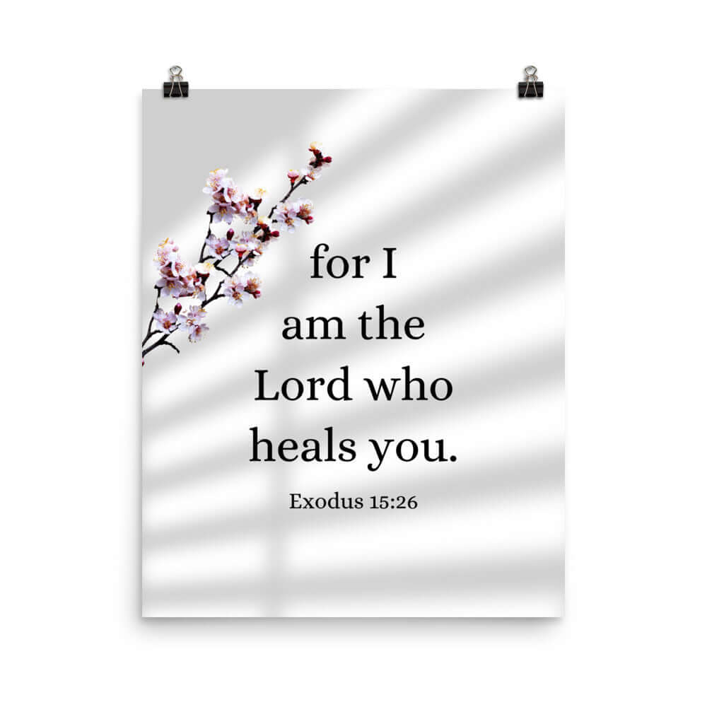 Exodus 15:26 Bible Verse, diligently listen Premium Luster Photo Paper Poster Wall Art 16″×20″