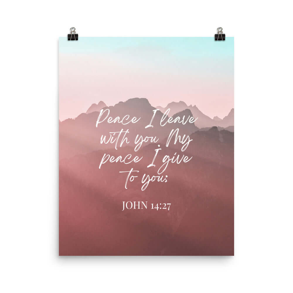 John 14:27 Bible Verse, I give you Premium Luster Photo Paper Poster Wall Art 16″×20″