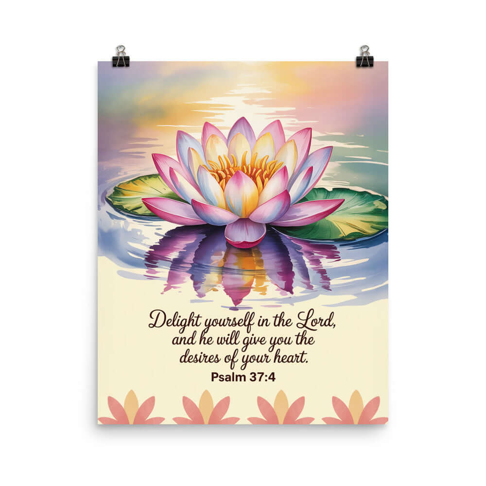 Psalm 37:4 Bible Verse, the Lord Premium Luster Photo Paper Poster 16″×20″