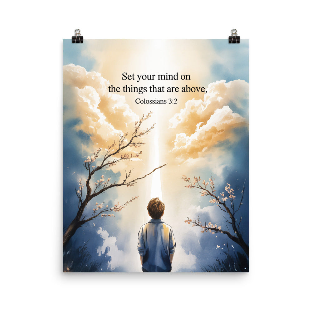 Colossians 3:2 Bible Verse the things Premium Luster Photo Paper Poster 16″×20″