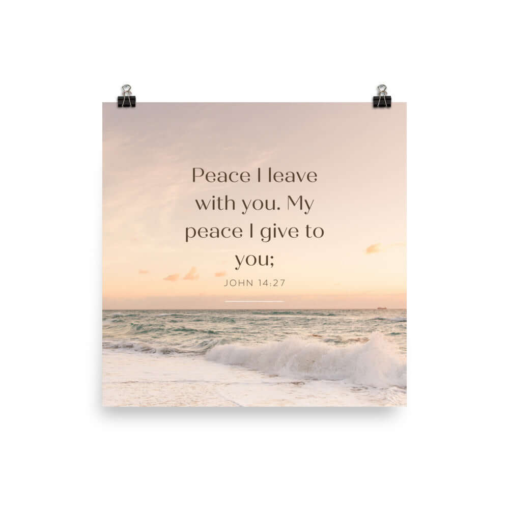 John 14:27 Bible Verse, not as the Premium Luster Photo Paper Poster Wall Art 18″×18″