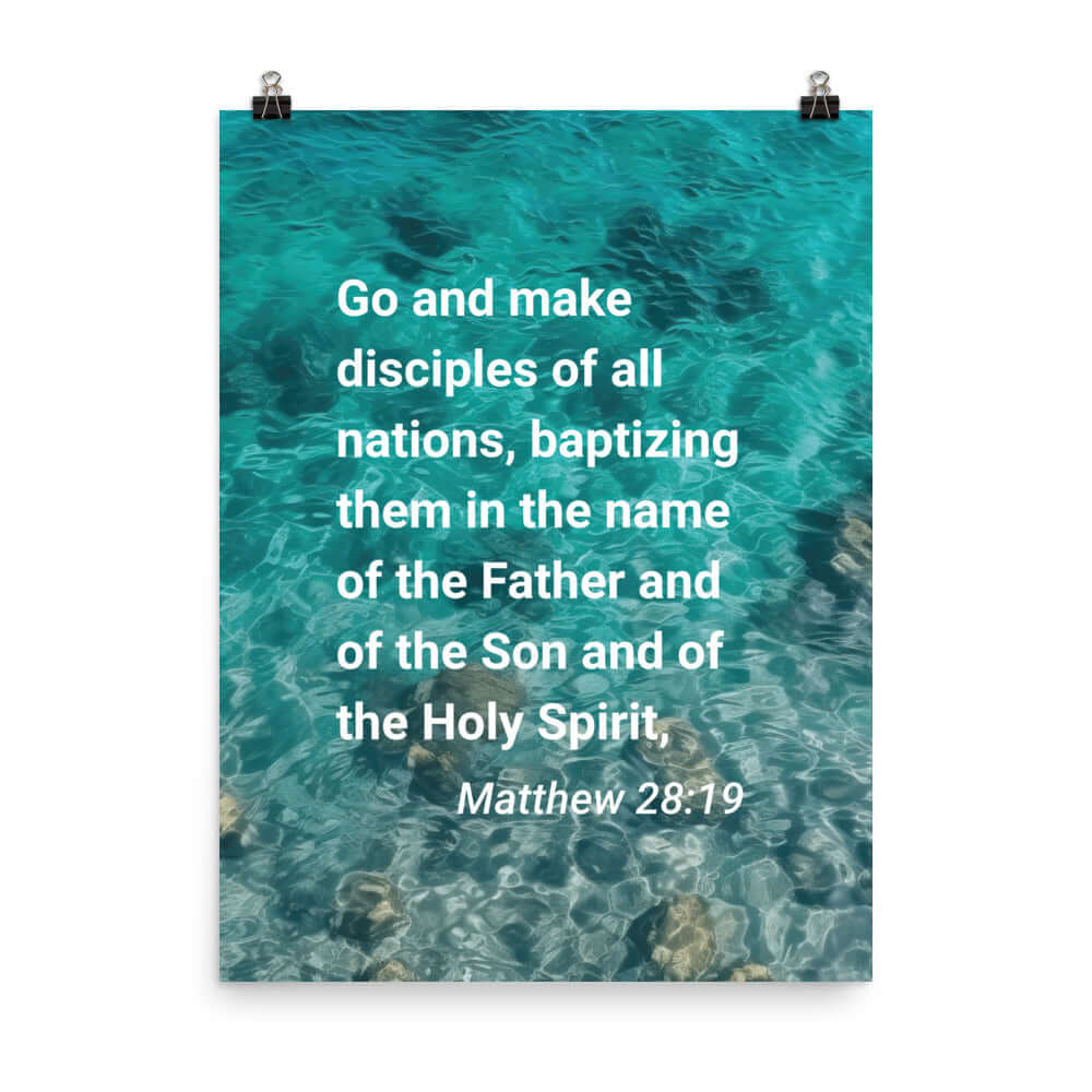 Matthew 28:19 Bible Verse, Make Disciples Premium Luster Photo Paper Poster Wall Art 18″×24″