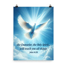 John 14:26 Bible Verse, Holy Spirit Dove Premium Luster Photo Paper Poster Wall Art 18″×24″