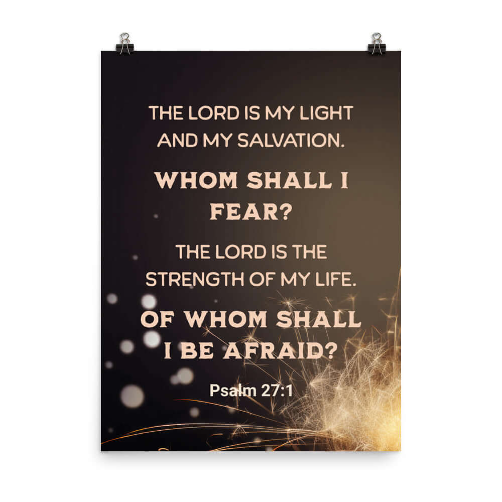Psalm 27:1 Bible Verse, The LORD is My Light Premium Luster Photo Paper Poster Wall Art 18″×24″
