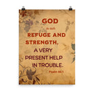 Psalm 46:1 Bible Verse, God is Our Refuge Premium Luster Photo Paper Poster Wall Art 18″×24″