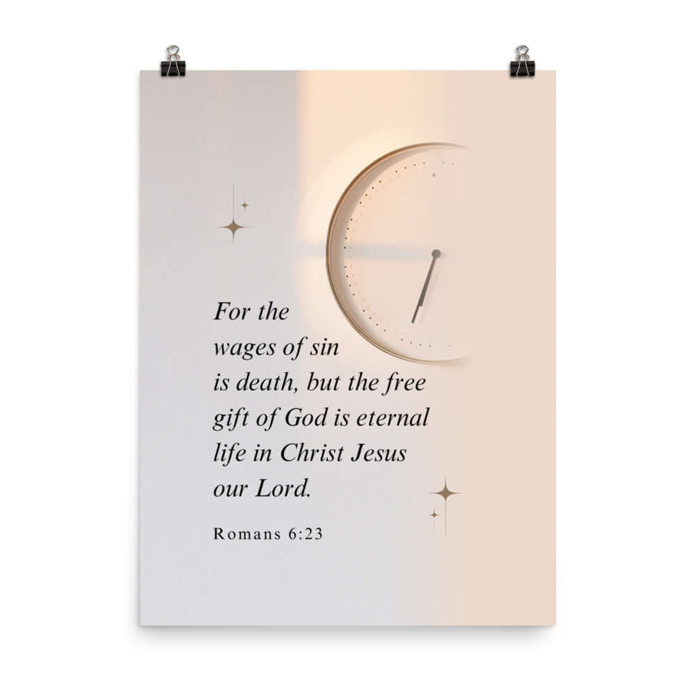 Romans 6:23 Bible Verse, our Lord Premium Luster Photo Paper Poster Wall Art 18″×24″