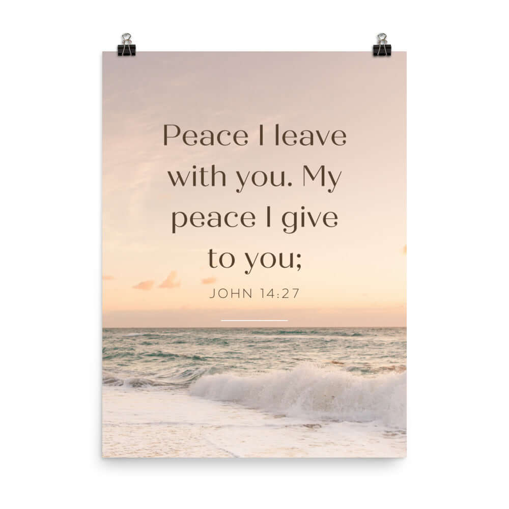 John 14:27 Bible Verse, not as the Premium Luster Photo Paper Poster Wall Art 18″×24″