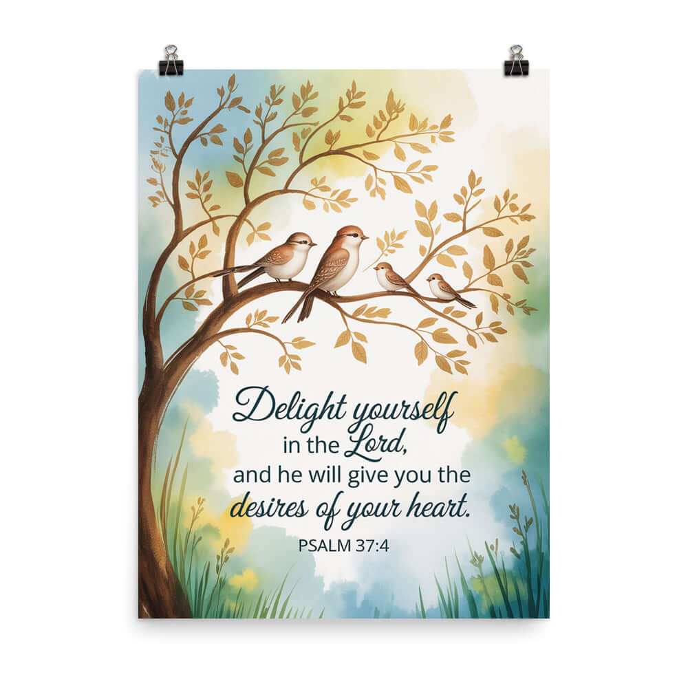 Psalm 37:4 Bible Verse, Yourself Premium Luster Photo Paper Poster 18″×24″