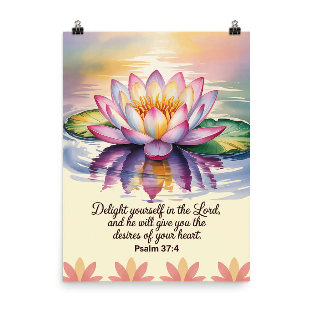 Psalm 37:4 Bible Verse, the Lord Premium Luster Photo Paper Poster 18″×24″