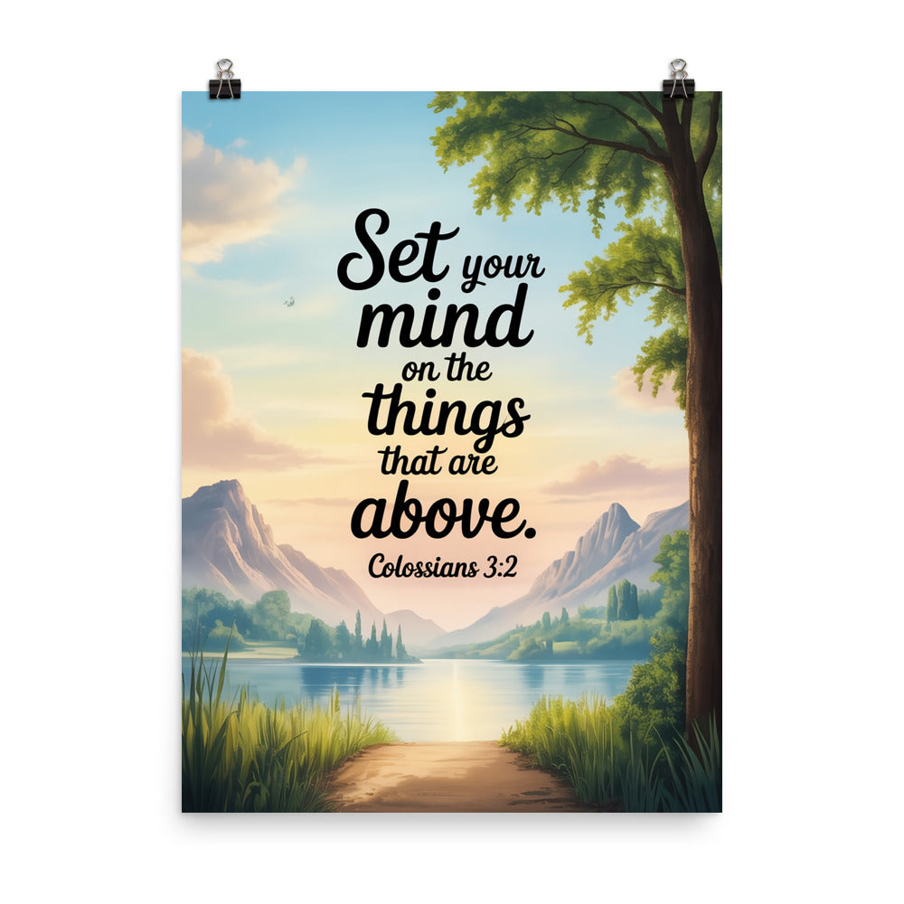 Colossians 3:2 Bible Verse Set Premium Luster Photo Paper Poster 18″×24″