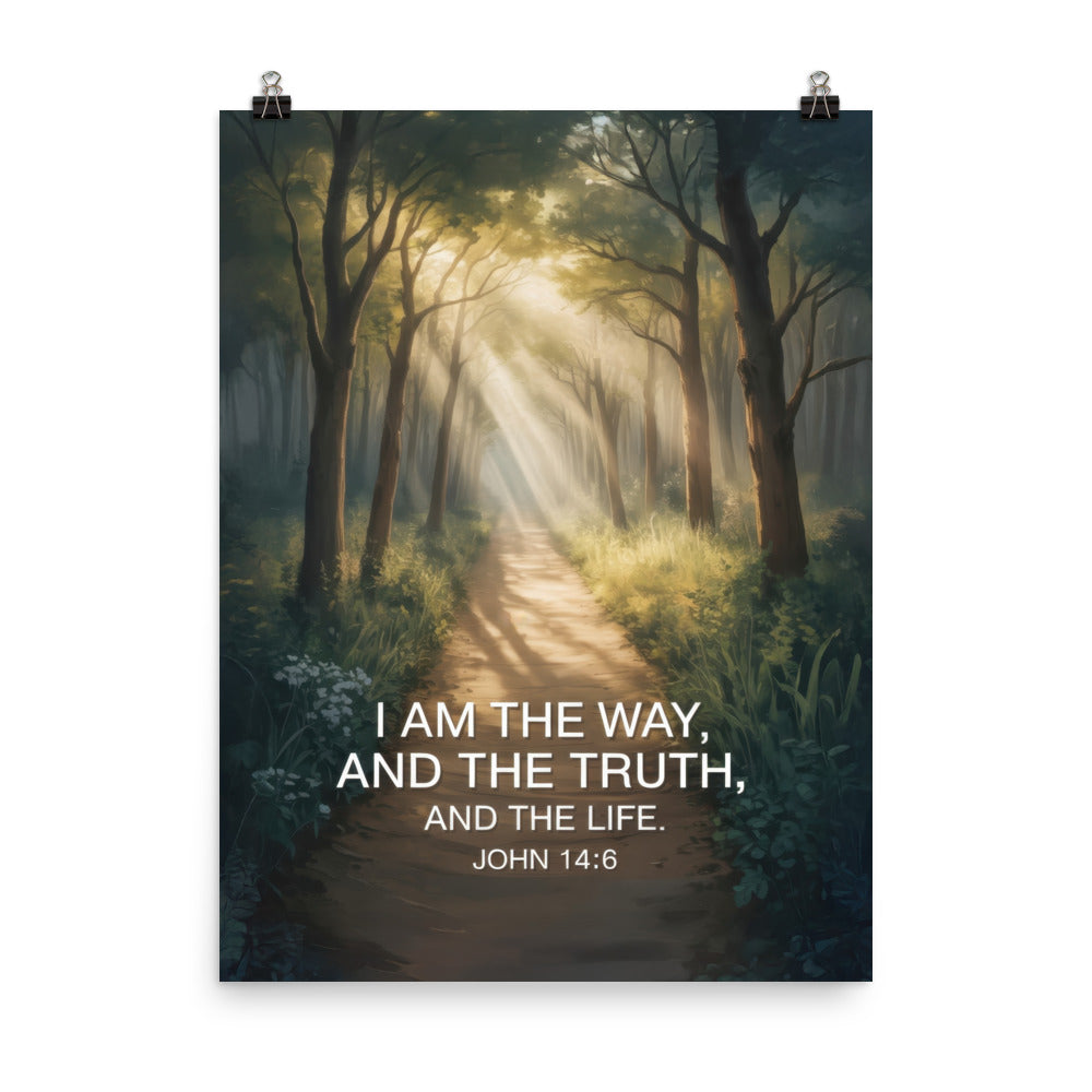 John 14:6 Bible Verse I Am Premium Luster Photo Paper Poster 18″×24″