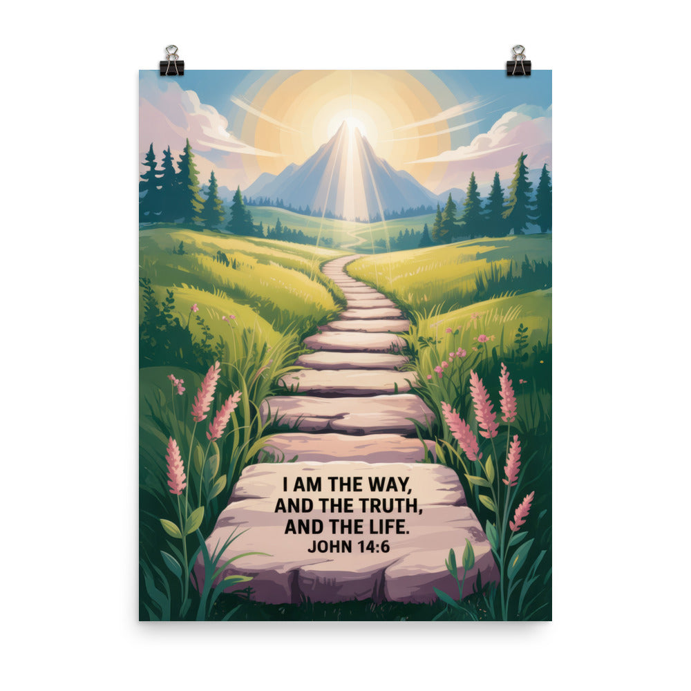 John 14:6 Bible Verse The Truth Premium Luster Photo Paper Poster 18″×24″