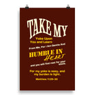 Matthew 11:29-30 Bible Verse, learn from me Premium Luster Photo Paper Poster Wall Art 20″×30″