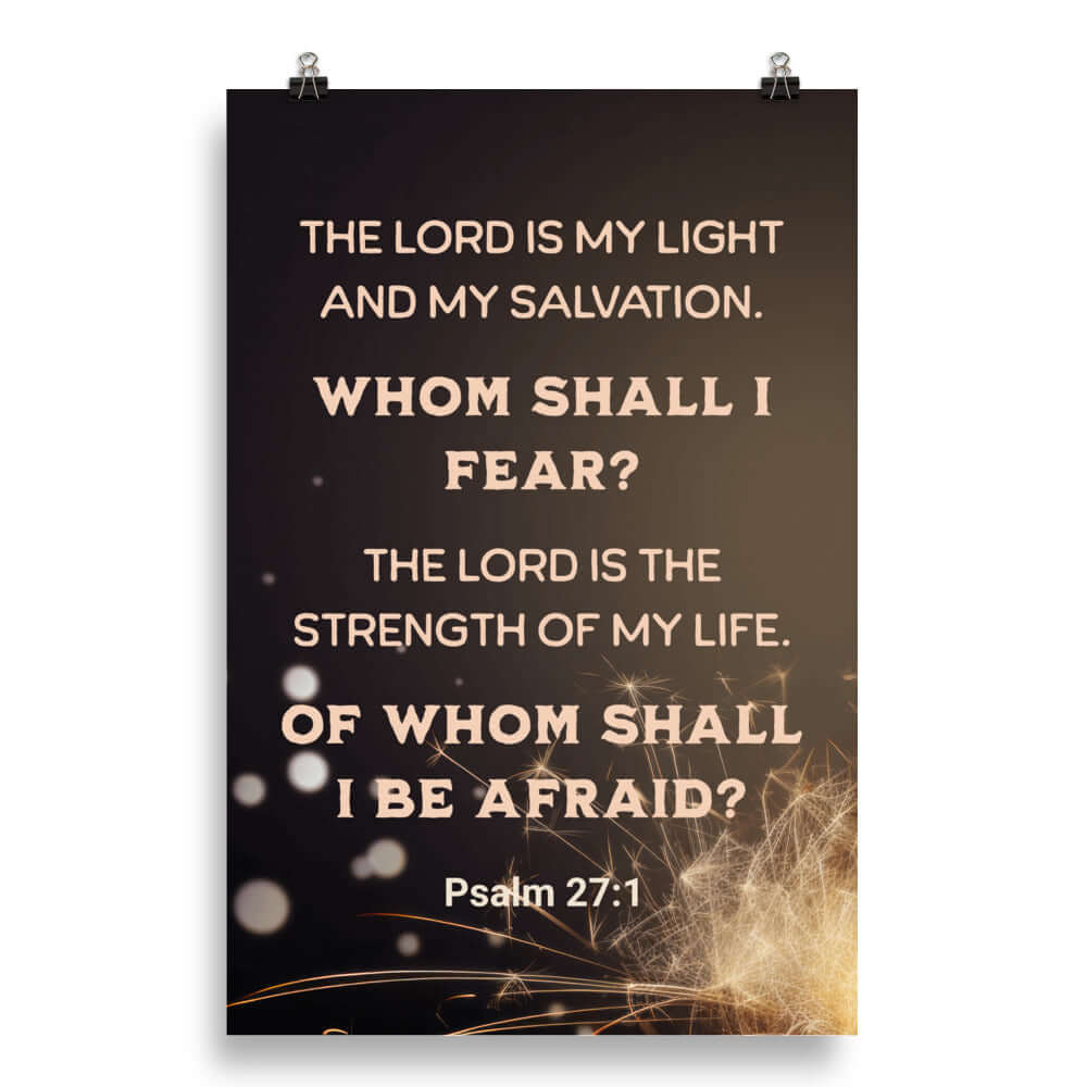 Psalm 27:1 Bible Verse, The LORD is My Light Premium Luster Photo Paper Poster Wall Art 20″×30″
