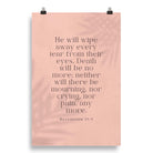 Revelation 21:4 Bible Verse, their eyes Premium Luster Photo Paper Poster Wall Art 20″×30″