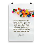 John 3:16 Bible Verse, He gave His Son Premium Luster Photo Paper Poster Wall Art 20″×30″