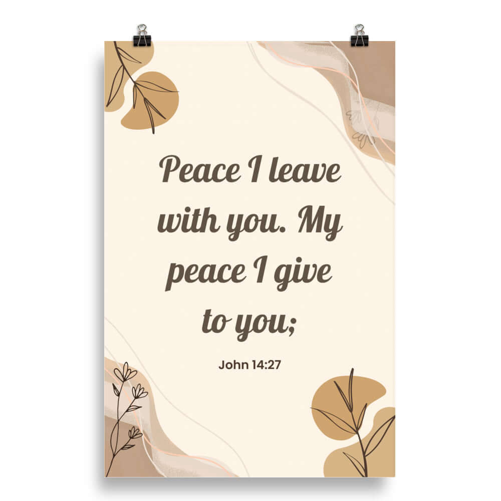 John 14:27 Bible Verse, Peace I Premium Luster Photo Paper Poster Wall Art 20″×30″