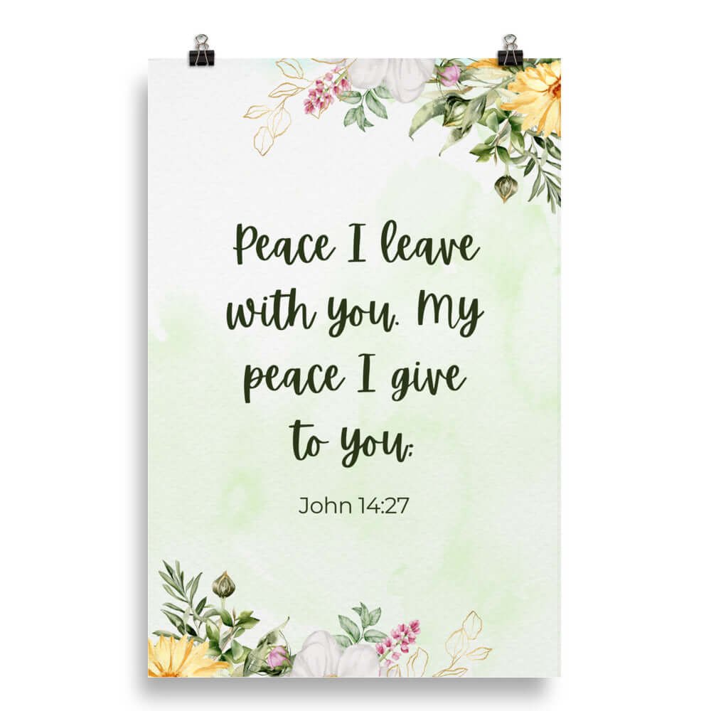 John 14:27 Bible Verse, My peace Premium Luster Photo Paper Poster Wall Art 20″×30″