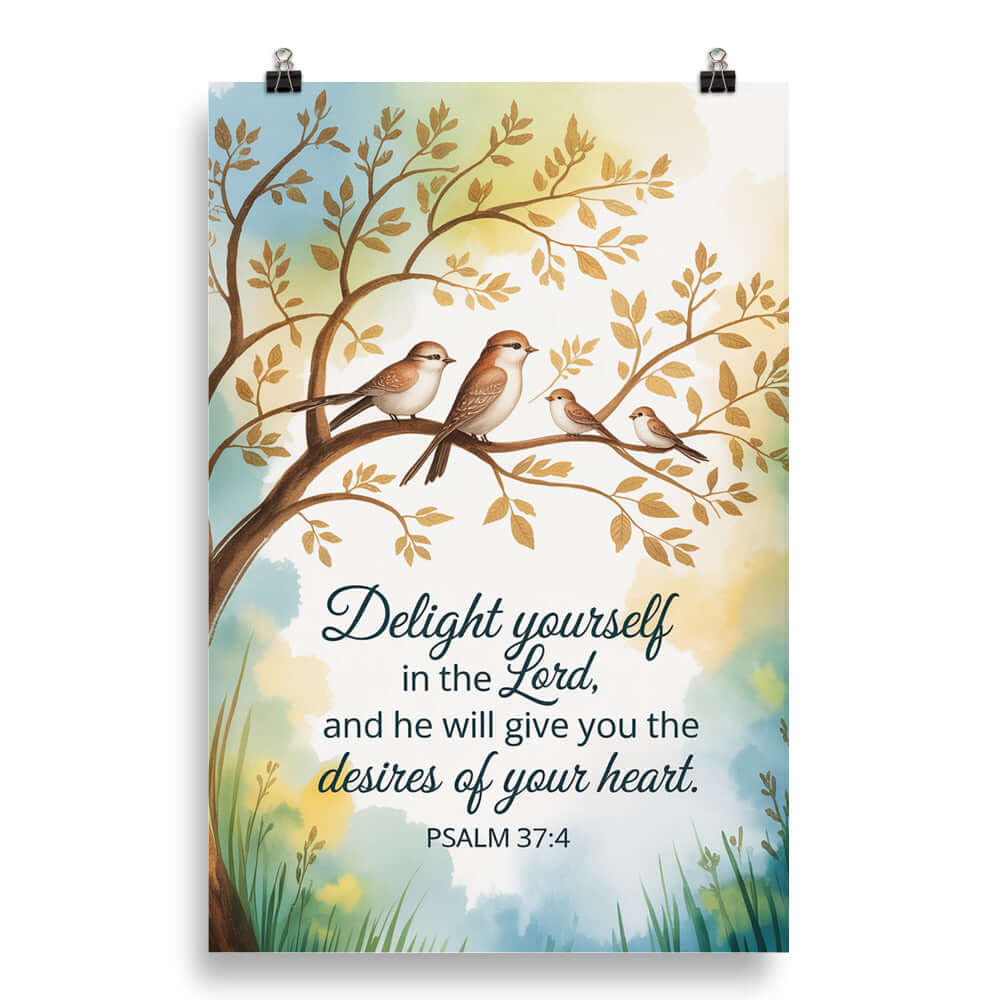 Psalm 37:4 Bible Verse, Yourself Premium Luster Photo Paper Poster 20″×30″