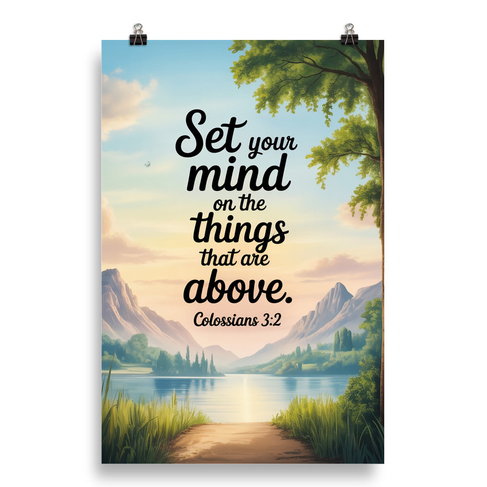 Colossians 3:2 Bible Verse Set Premium Luster Photo Paper Poster 20″×30″