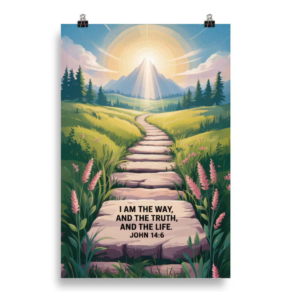John 14:6 Bible Verse The Truth Premium Luster Photo Paper Poster 20″×30″