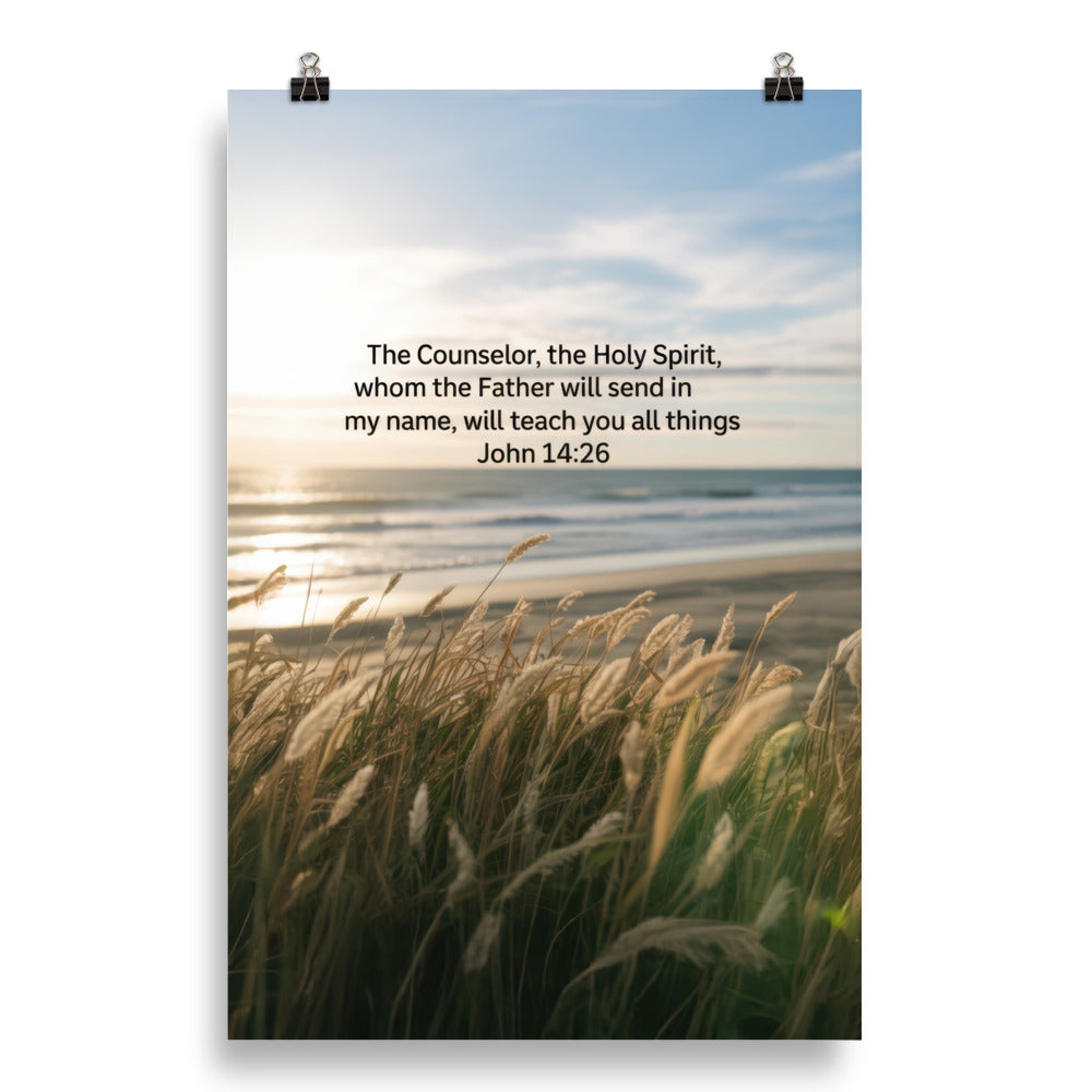 John 14:26 Bible Verse in my name Premium Luster Photo Paper Poster 20″×30″