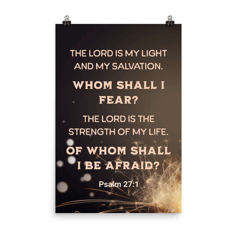 Psalm 27:1 Bible Verse, The LORD is My Light Premium Luster Photo Paper Poster Wall Art 24″×36″