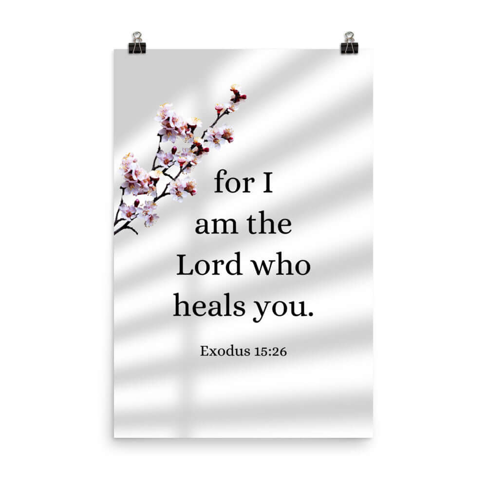Exodus 15:26 Bible Verse, diligently listen Premium Luster Photo Paper Poster Wall Art 24″×36″