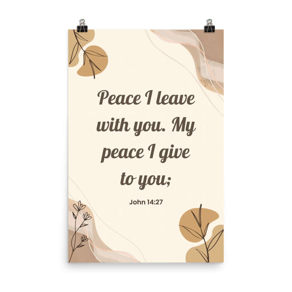 John 14:27 Bible Verse, Peace I Premium Luster Photo Paper Poster Wall Art 24″×36″