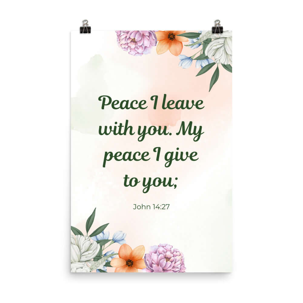 John 14:27 Bible Verse, with you Premium Luster Photo Paper Poster Wall Art 24″×36″