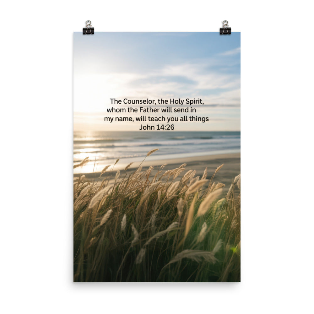 John 14:26 Bible Verse in my name Premium Luster Photo Paper Poster 24″×36″