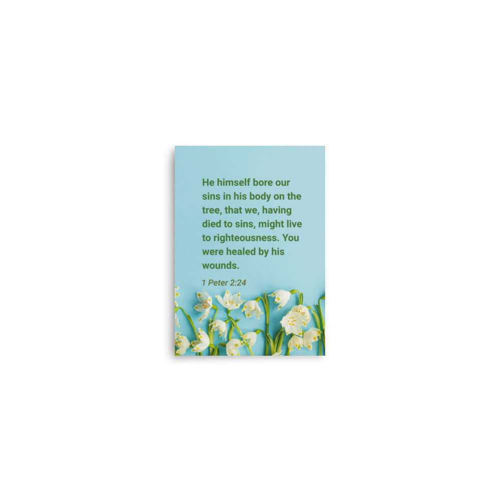 1 Peter 2:24 Bible Verse, healed by His wounds Premium Luster Photo Paper Poster Wall Art
