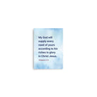 Philippians 4:19 Bible Verse, God will supply Premium Luster Photo Paper Poster Wall Art