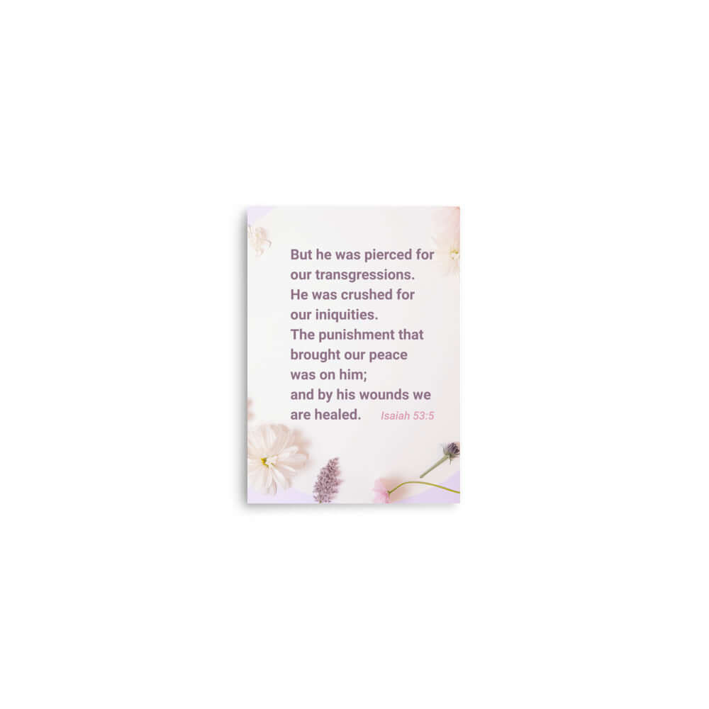 Isaiah 53:5 Bible Verse, by his wounds Premium Luster Photo Paper Poster Wall Art