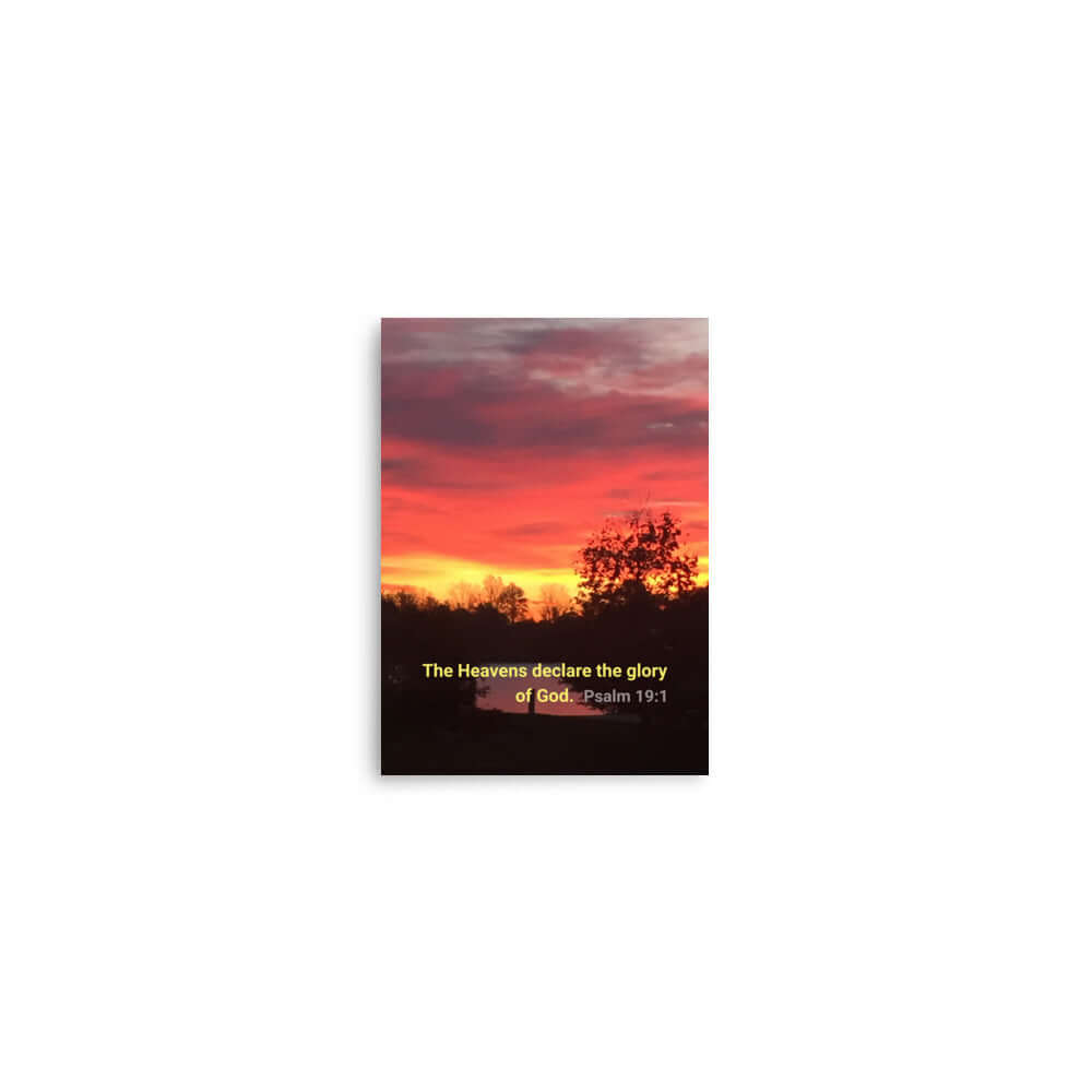 Psalm 19:1 Bible Verse, Sunset Glory Premium Luster Photo Paper Poster Wall Art