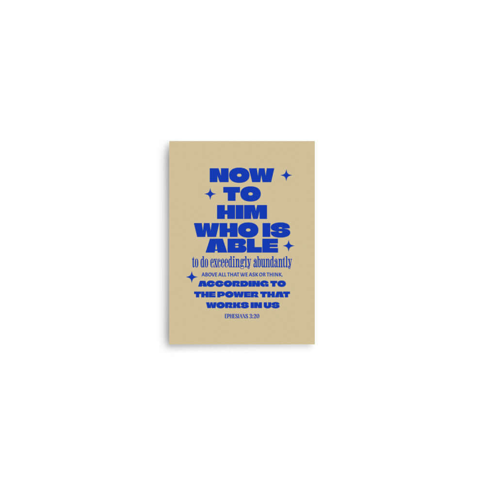 Ephesians 3:20 Bible Verse, power in us Premium Luster Photo Paper Poster Wall Art