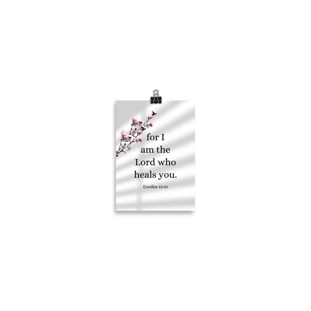 Exodus 15:26 Bible Verse, diligently listen Premium Luster Photo Paper Poster Wall Art 5″×7″