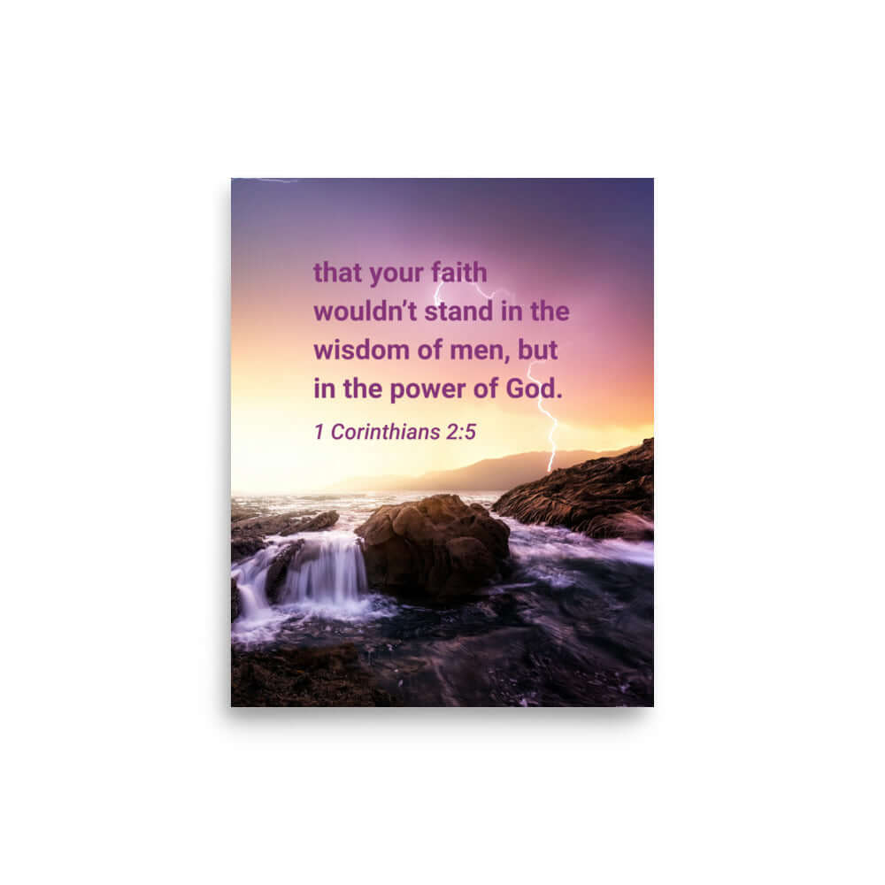 1 Corinthians 2:5 Bible Verse, power of God Premium Luster Photo Paper Poster Wall Art