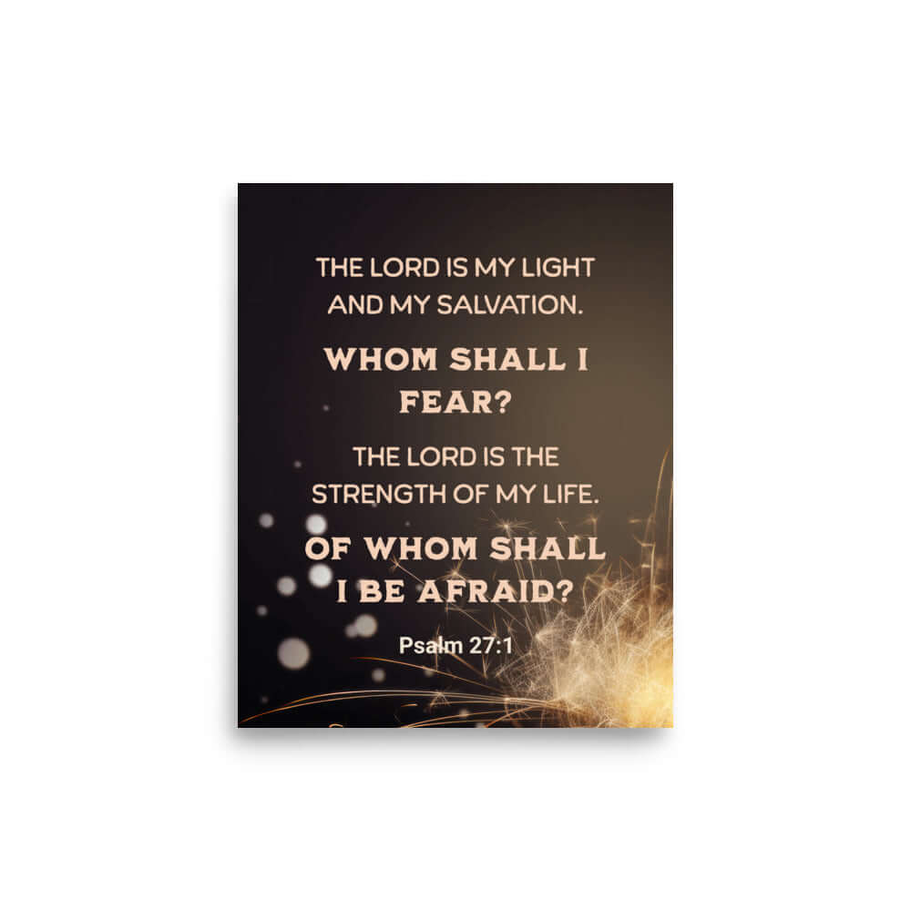 Psalm 27:1 Bible Verse, The LORD is My Light Premium Luster Photo Paper Poster Wall Art