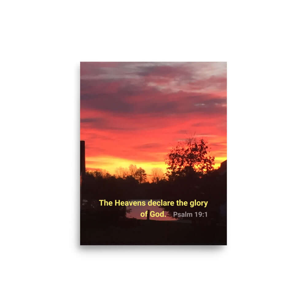 Psalm 19:1 Bible Verse, Sunset Glory Premium Luster Photo Paper Poster Wall Art
