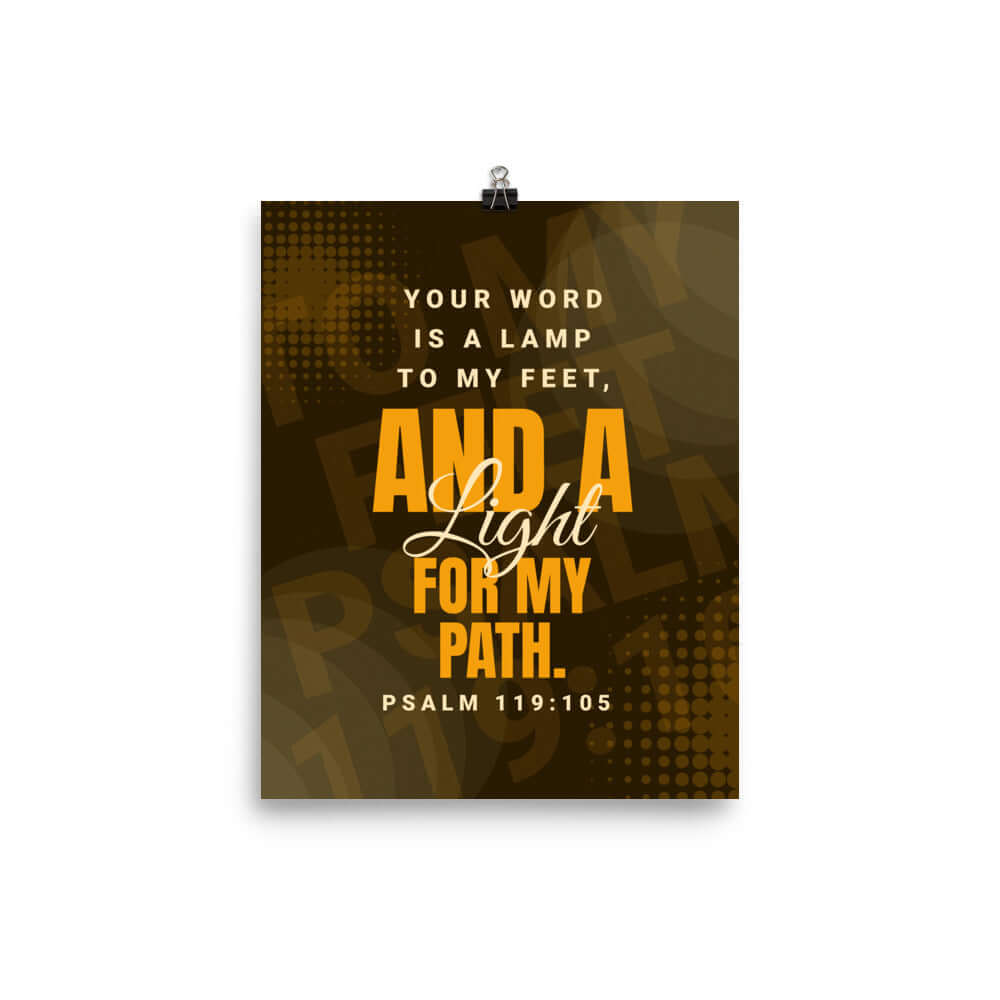 Psalm 119:105 Bible Verse, lamp to my feet Premium Luster Photo Paper Poster Wall Art 8″×10″